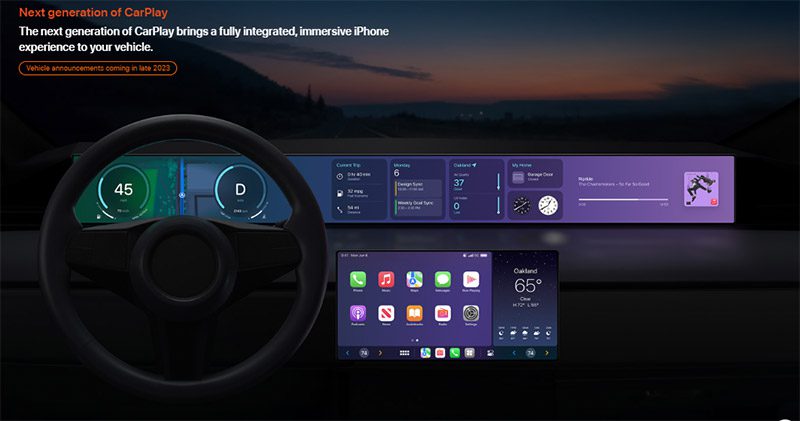 Apple CarPlay เจเนอเรชั่นใหม่ จะกลายเป็นหนึ่งเดียวกับหน้าจอรถยนต์