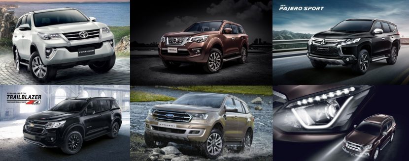 เปิดศึกรถ PPV   TOYOTA FORTUNER, ISUZU MU X,  Mitsubishi Pajero sport,  Ford Everest,  Chevrolet Trailblazer,  Nissan Terra