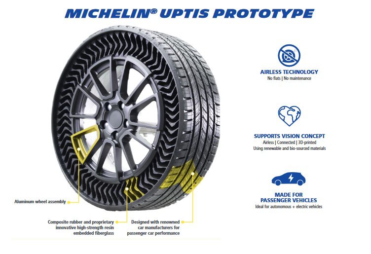 Michelin Uptis ยางไร้ลมยางที่เข้าใกล้การใช้งานจริง