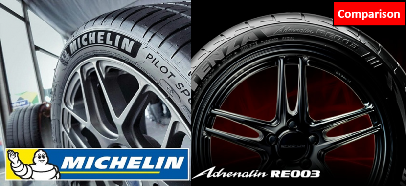 Michelin Pilot Sport 4 vs Bridgestone Potenza RE003 เปรียบเทียบสองสายพันธ์ยางสปอร์ต